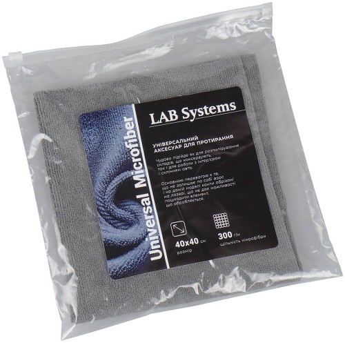 Мікрофібра універсальна Lab Systems (40x60 см, 300 г/м, темно-сірий)
