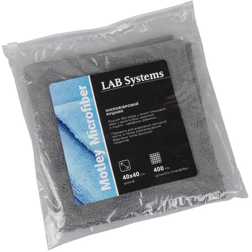 Мікрофібра довгий/короткий ворс LaB Systems (40x40 см, 400 г/м, темно-сірий)